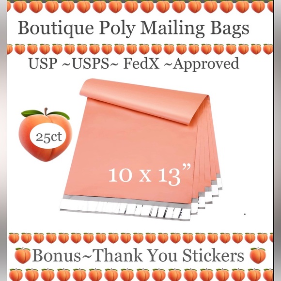 25ct 10x13’ Designer PolyMailers ~BONUS! Free Thank You Stickers 🍑🆕🍑 - Picture 1 of 8